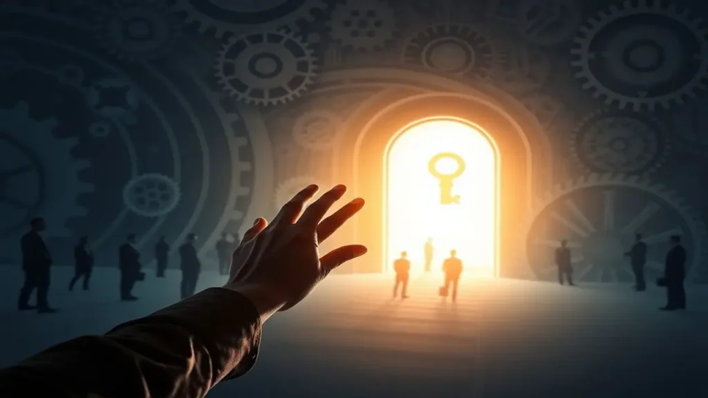 Manos alcanzan llave dorada, oportunidad corporativa