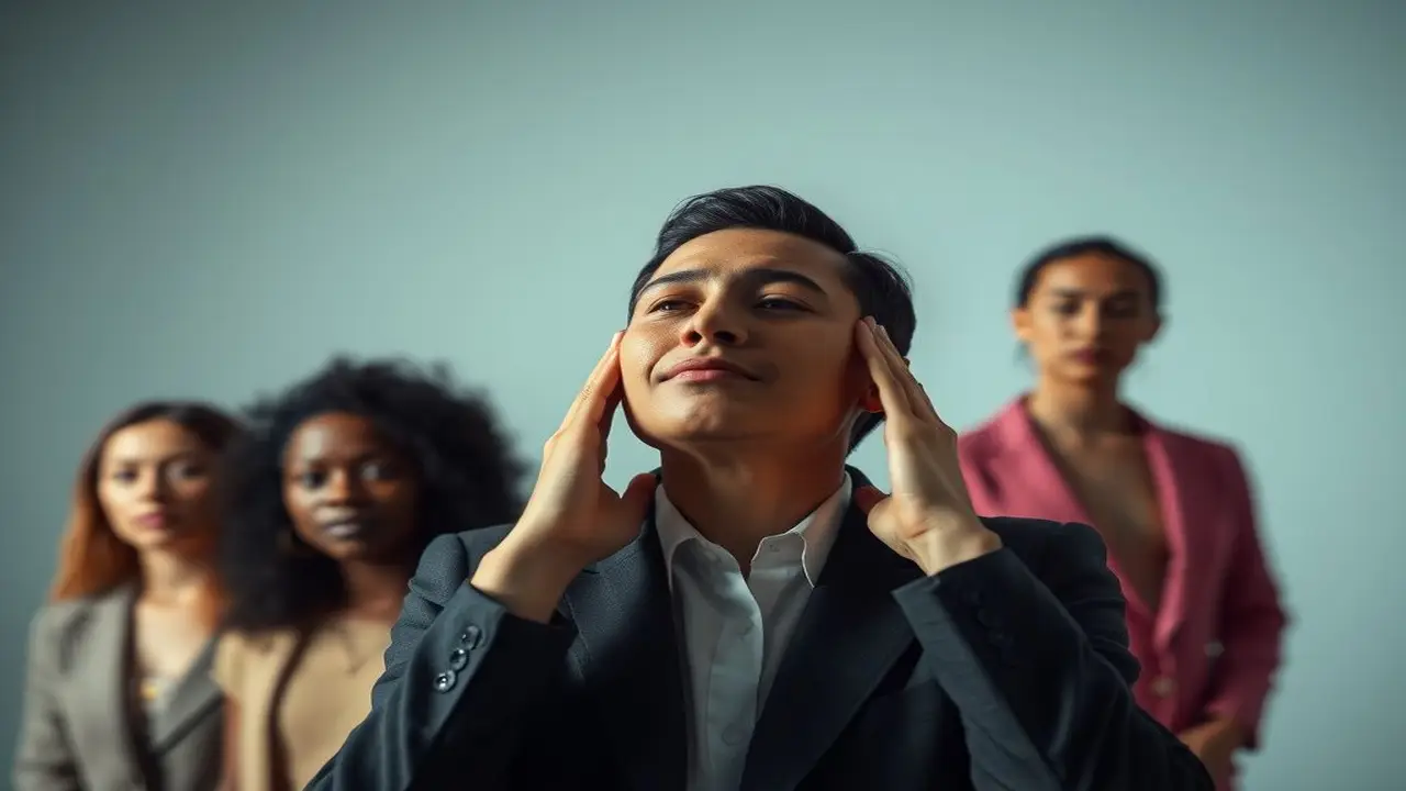 Una persona serena y confiada en entrevista minimalista