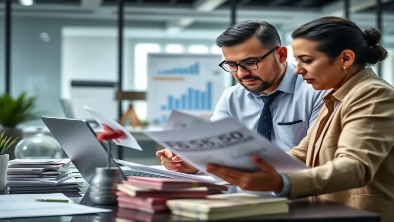 Contador mexicano exitoso en oficina moderna