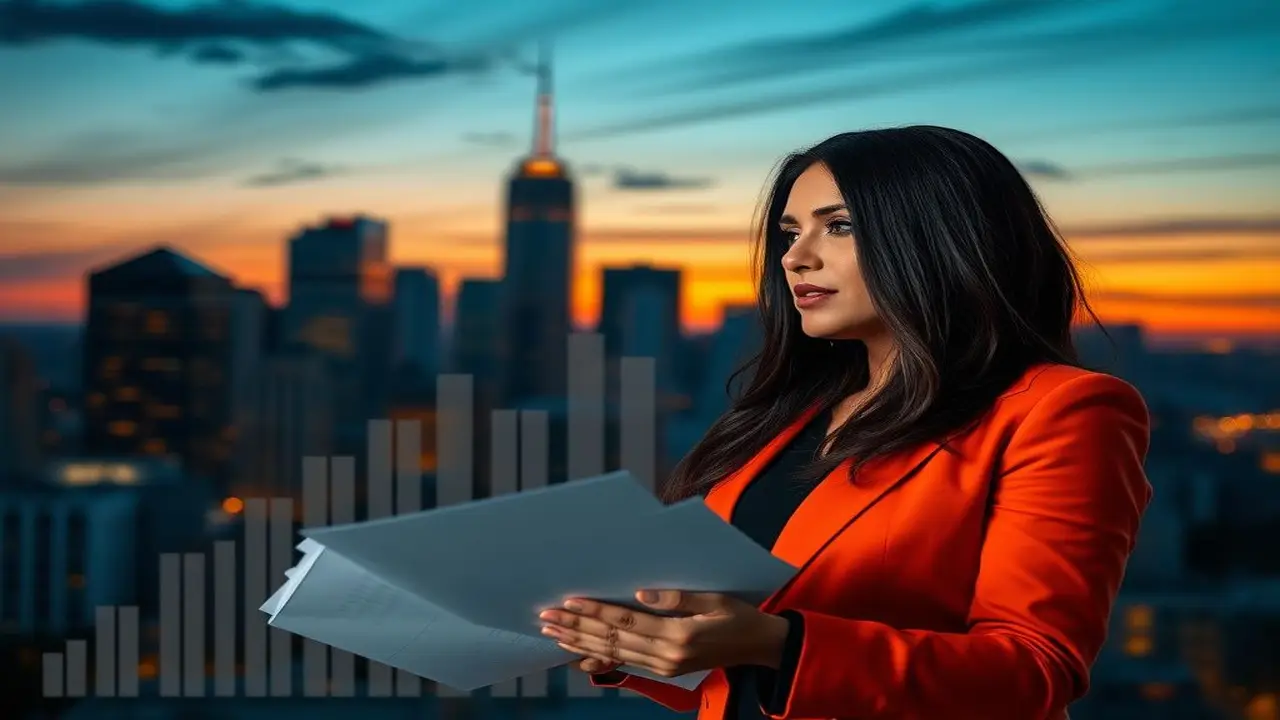 Contador mexicano, éxito financiero, atardecer