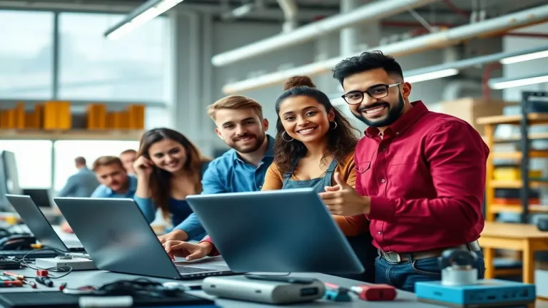 Profesionales diversos en entornos modernos y vibrantes