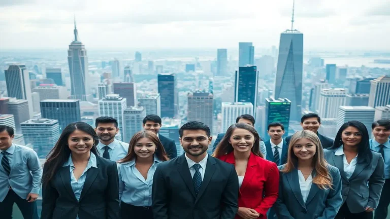 Ciudad futurista vibrante, mexicanos optimistas, alta tecnología